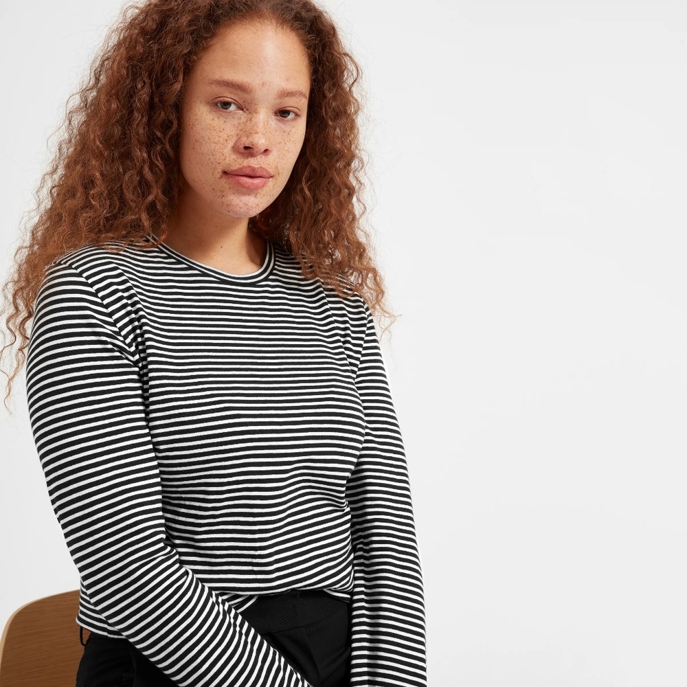 Everlane Slim Cotton Striped Crew